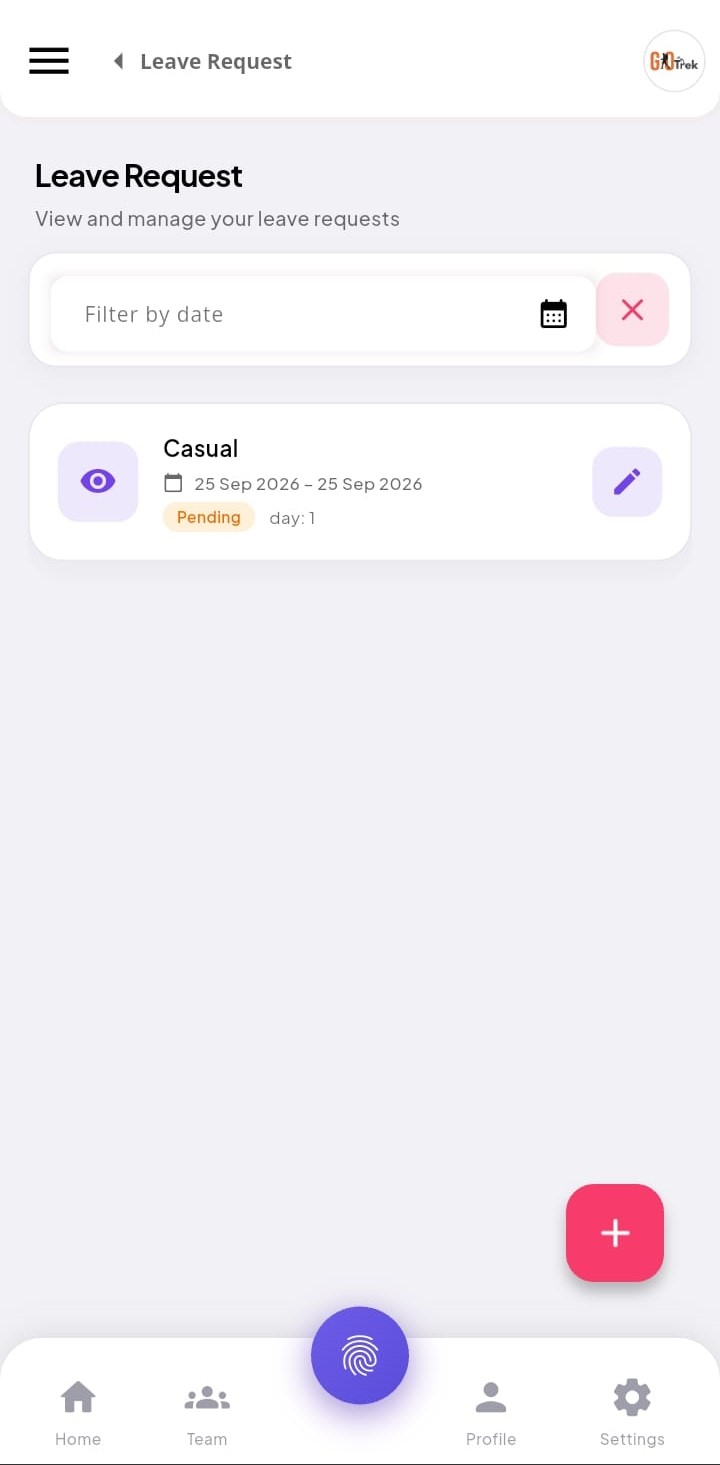 PayrollX employee app leave request list